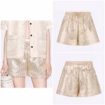Dior Gold Logo Silk Jacquard Shorts - Image 8