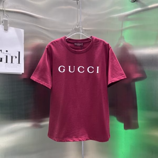 7 Gucci 2025 Early Spring New Crew Neck Printed Short-Sleeve T-Shirt - Image 1