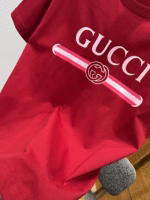 GUCCI Ancla Red Embellished Printed Knitted Cotton T-Shirt - Image 4