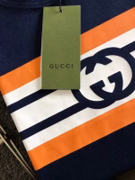 GUCCI Double G Blue Print Classic Crew Neck Short-Sleeve T-Shirt - Image 8