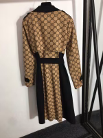 Gucci's new printed color-block suede coat with a fitted waist, lapel collar and long sleeves (trench coat style) - Image 4