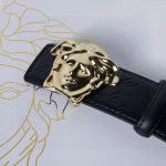 VERSACE High-Quality Belt with Human Head Plate Buckle - Image 8