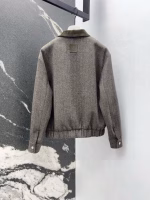 LOEWE 2025 Early Spring New Gray Series Premium Herringbone Casual Jacket Coat - Image 4