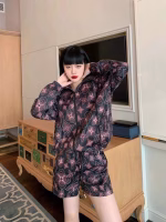 Louis Vuitton Classic Monogram Wavy Pattern Printed Hooded Jacket and Shorts Casual Set - Image 4