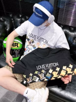 LV 2022 Spring/Summer Graffiti Print Oversized Short-Sleeve T-Shirt - Image 3