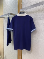 DIOR Embroidered Lily of the Valley Collar Knitted Short-Sleeve Polo Shirt - Image 4