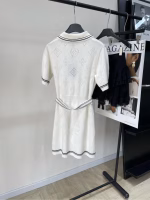 LV White Clover Polo Short-Sleeve Dress - Image 3