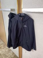 LV Hooded Trench Coat Black Jacket - Image 3