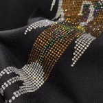 2021 Spring/Summer BAPE BLACK Collection Rhinestone Baby Milo Head Short-Sleeve T-Shirt - Image 4