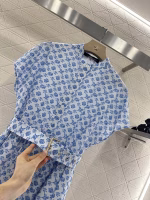 LV Louis Vuitton 2025 New Printed Belt Wide-Sleeve Dress - Image 3