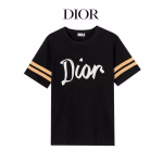 Dior 2022 new spliced ribbon logo couple's casual short-sleeve T-shirt