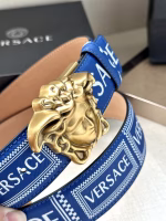 VERSACE 3.8cm Blue Double-Sided Belt - Image 5