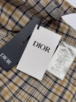 DIOR Checkered Stand-Collar Embroidered Long-Sleeve Coat - Image 9