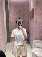 Dior Gold Logo Silk Jacquard Shorts - Image 9