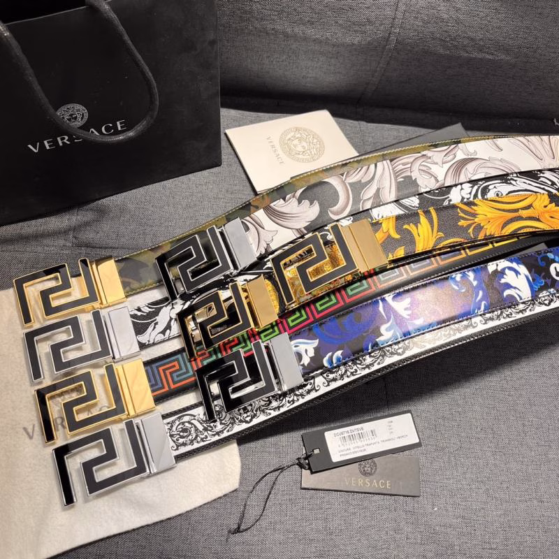 8 VERSACE 4.0cm Saffiano Leather Belt - Image 1