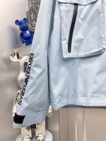 EA7 Armani 2025 Spring/Summer New Arrival Zip-Up Embroidered Logo Hooded Jacket - Image 5