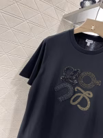 Loewe 2025 New Embroidered Beaded Gold Powder T-Shirt - Image 9