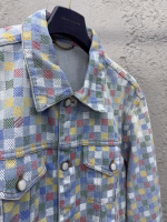 LOUIS VUITTON Colorful Plaid Denim Jacket - Image 5