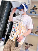 LV 2022 Spring/Summer Graffiti Print Oversized Short-Sleeve T-Shirt - Image 4