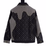 LV Deconstructed Patchwork Monogram All-Over Print Utility Denim Jacket - Image 4