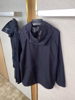 LV Hooded Trench Coat Black Jacket - Image 4