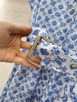 LV Louis Vuitton 2025 New Printed Belt Wide-Sleeve Dress - Image 4