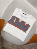 LV Louis Vuitton Leopard Print Letter Intarsia Short-Sleeve Crew Neck T-Shirt - Image 4