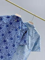 2022 Spring/Summer unisex checkerboard denim shirt - Image 5