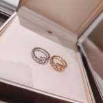 Serpenti Viper Collection 🐍 Narrow Version Snake Full Diamond 2-Circle Snake Bone Ring - Image 6