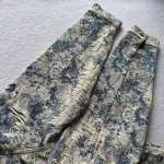 2023 Louis Vuitton LV Distressed Floral Rose Jacquard Heavy-Wash Fringed Denim Jacket - Image 5