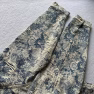 2023 Louis Vuitton LV Distressed Floral Rose Jacquard Heavy-Wash Fringed Denim Jacket - Image 5