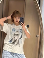 BALENCIAGA Pleated Portrait Print Short-Sleeve T-Shirt - Image 9