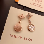 LV Limited Edition Natural White Mother of Pearl Earrings - Image 3