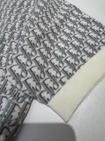 Dior Turn-Down Collar Oblique Monogram Jacquard Cashmere Knit Polo Short Sleeve - Image 10