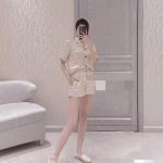 Dior Gold Logo Silk Jacquard Shorts