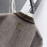 LOEWE 2025 Early Spring New Gray Series Premium Herringbone Casual Jacket Coat - Image 6