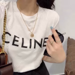 Celine Chest Letter Short-Sleeve Top - Image 5