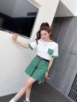 LV Customized Jacquard Patchwork Lambskin Skirt Set - Image 5