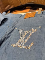 LV Louis Vuitton Sailing Boat Embroidery Port Theme Blue Men's Short-Sleeve Shirt and Shorts Set - Image 5