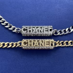 CHANEL Double-sided Diamond-encrusted and Double-sided Polished Letter Pendant Cuban Necklace - Image 7