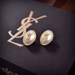 YSL Saint Laurent Full Diamond Earrings, Original Brass Material
