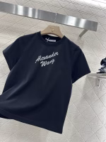 Alexander Wang 2025 Spring/Summer New Arrival T-shirt with Rhinestone and Beaded Logo - Image 10