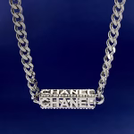 CHANEL Double-sided Diamond-encrusted and Double-sided Polished Letter Pendant Cuban Necklace