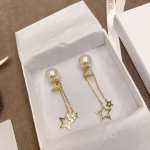𝐃𝐈𝐎𝐑'  Letter Tassel Star  Pearl Earrings