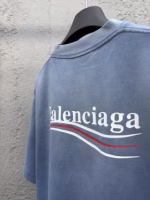 Balenciaga Washed Cola Wave Letter Printed Short-Sleeve T-Shirt - Image 6