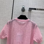 Chanel 2022 Spring/Summer New Arrival Logo Embroidered Jacquard Mesh Short-Sleeve Top - Image 6
