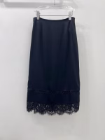 Chanel 2025 New High-Waisted Silk and Lace Patchwork Skirt - Image 10