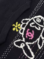 Chanel 2025 Early Spring Small Fish Embroidered Knitted Short-Sleeve Top - Image 6