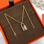 H brand large-sized padlock necklace high-carbon diamond
