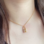 H brand large-sized padlock necklace high-carbon diamond - Image 3